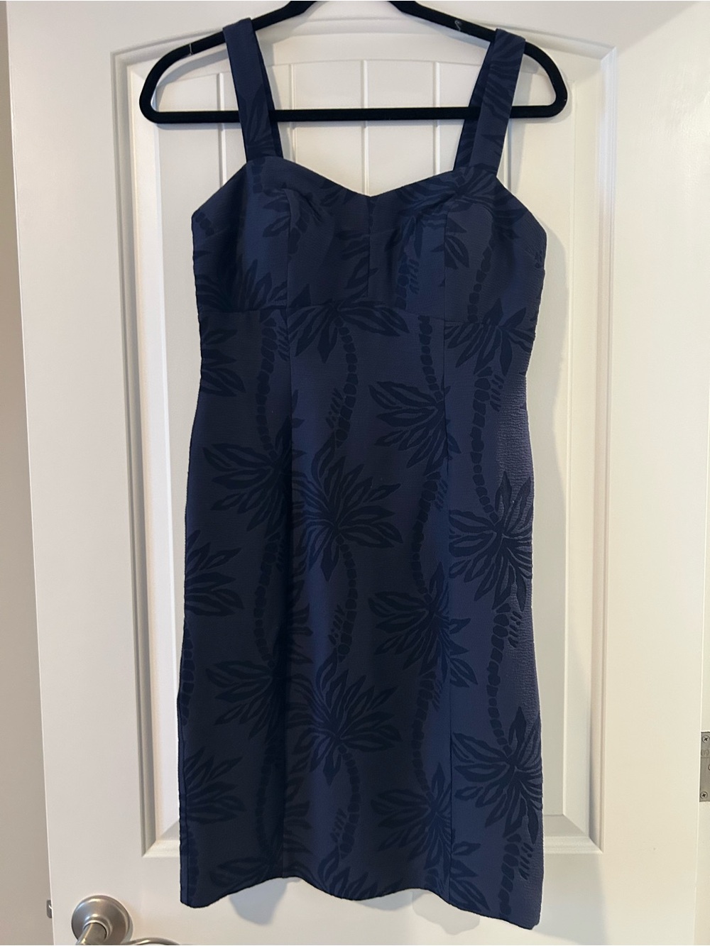 Lilly Pulitzer Navy Floral Jacquard Midi Dress